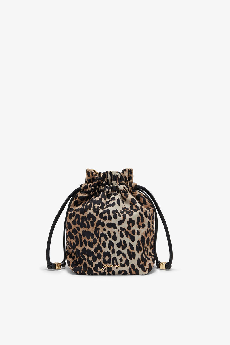 Printed Bou Bucket Pouch in Leopard