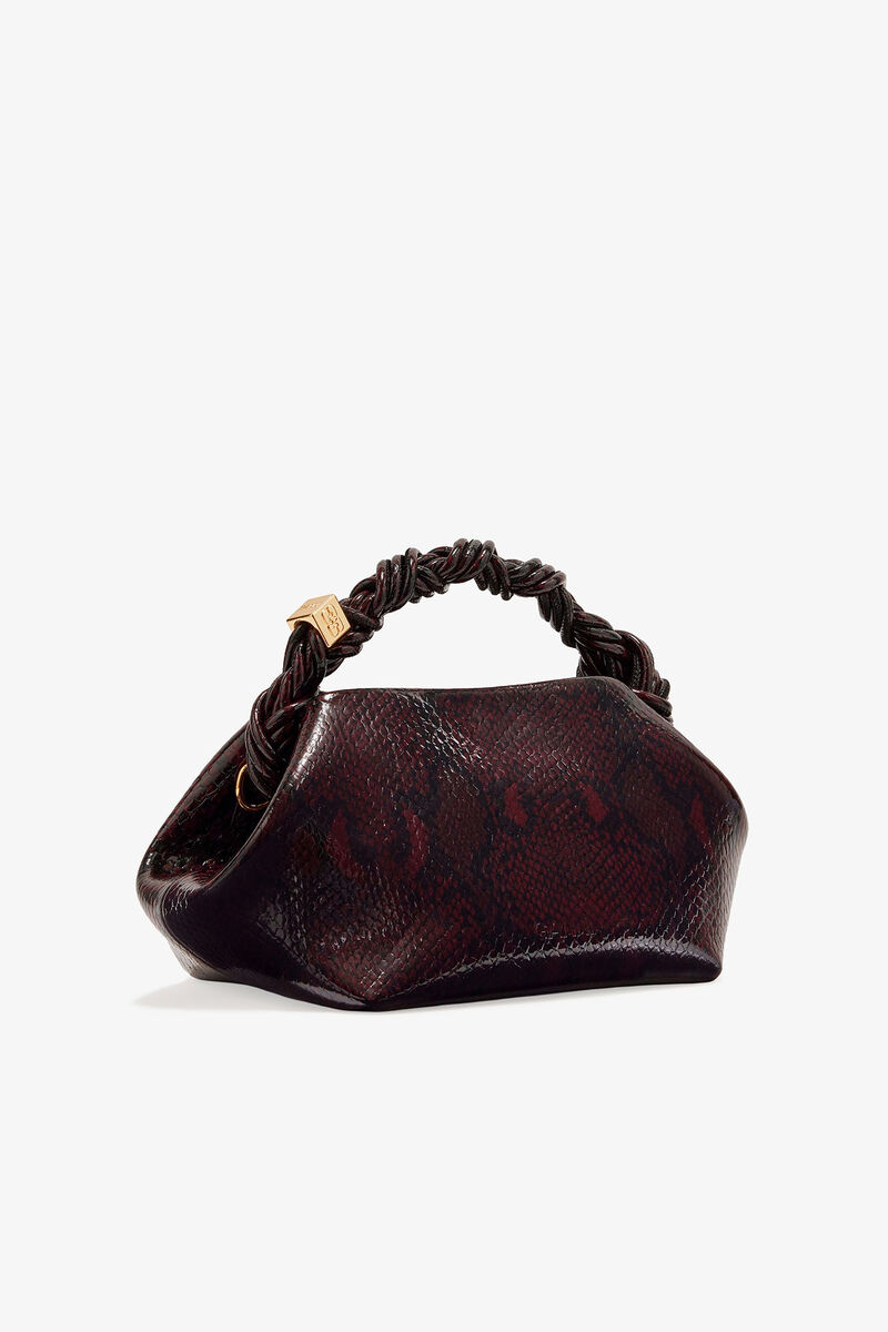 Burgundy Snake Small Bou Bag