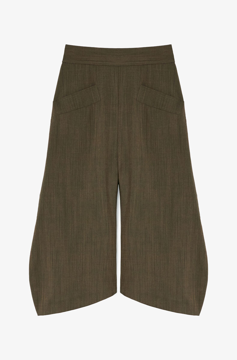 Capri Pants in Brown Wool Melange