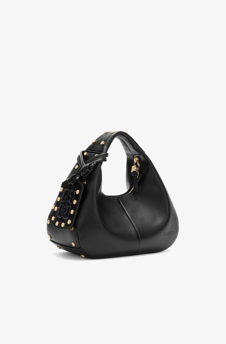 Mini Hobo Bag Studs in Black