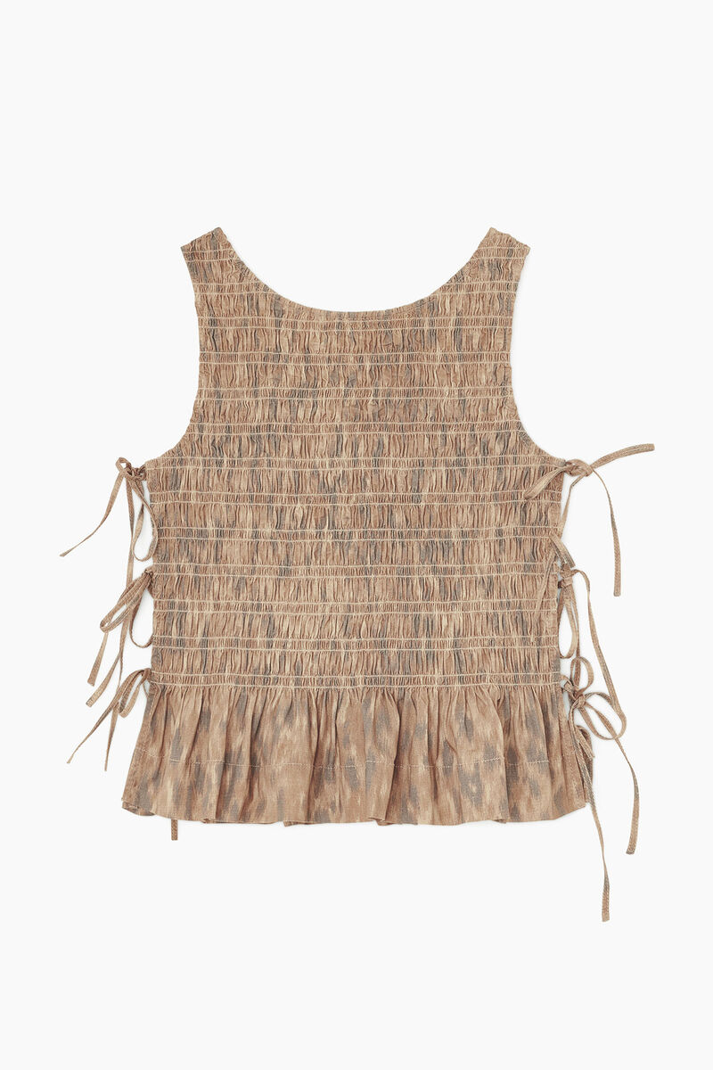 Smock Top in Printed Stretch