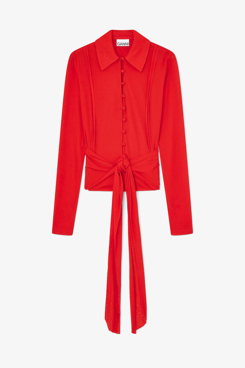 Shirt in Red Marl Mesh