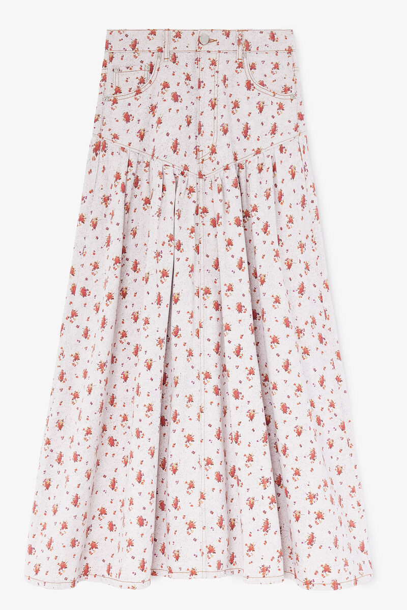 Skirt in Printed Denim