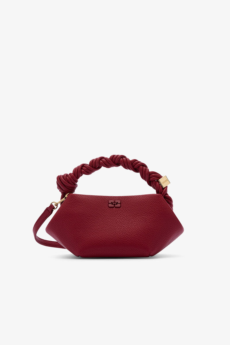 Burgundy Grained Mini Bou Bag