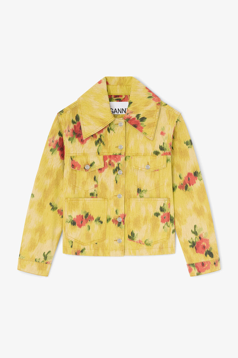 Jacket in Printed Denim