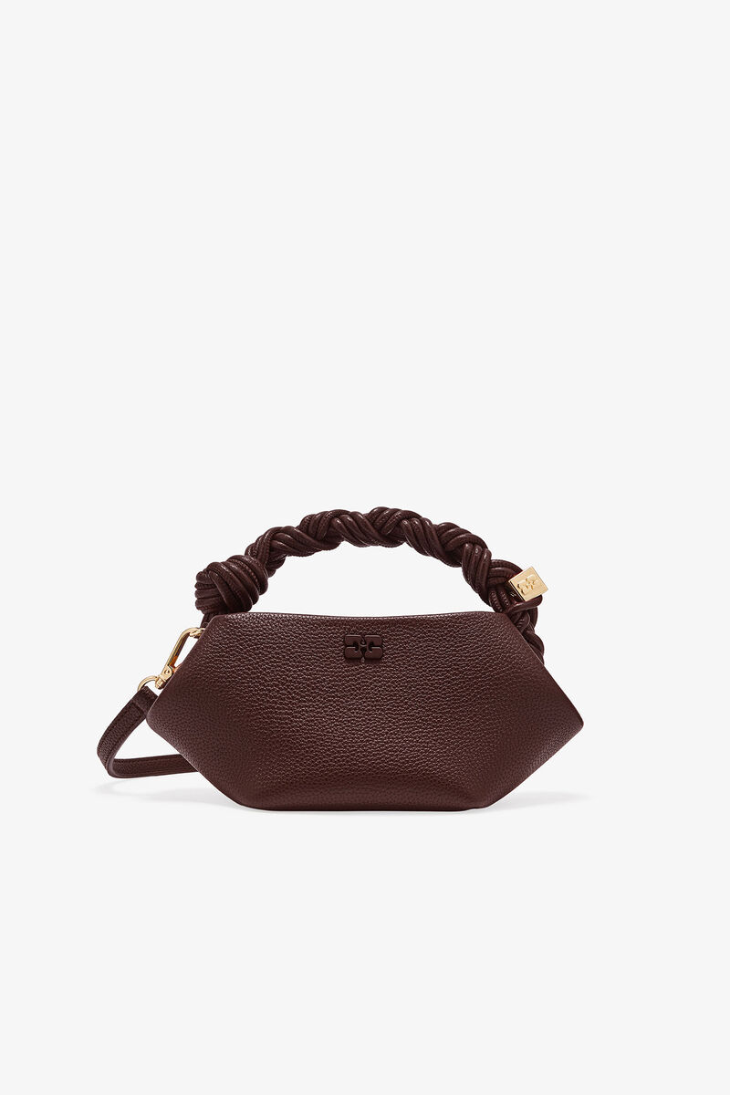 Brown Grained Mini Bou Bag