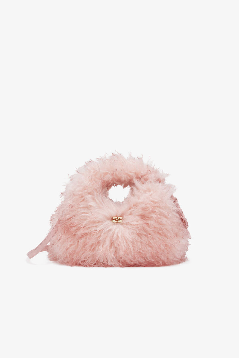 Pink Fur Mini Hobo Bag