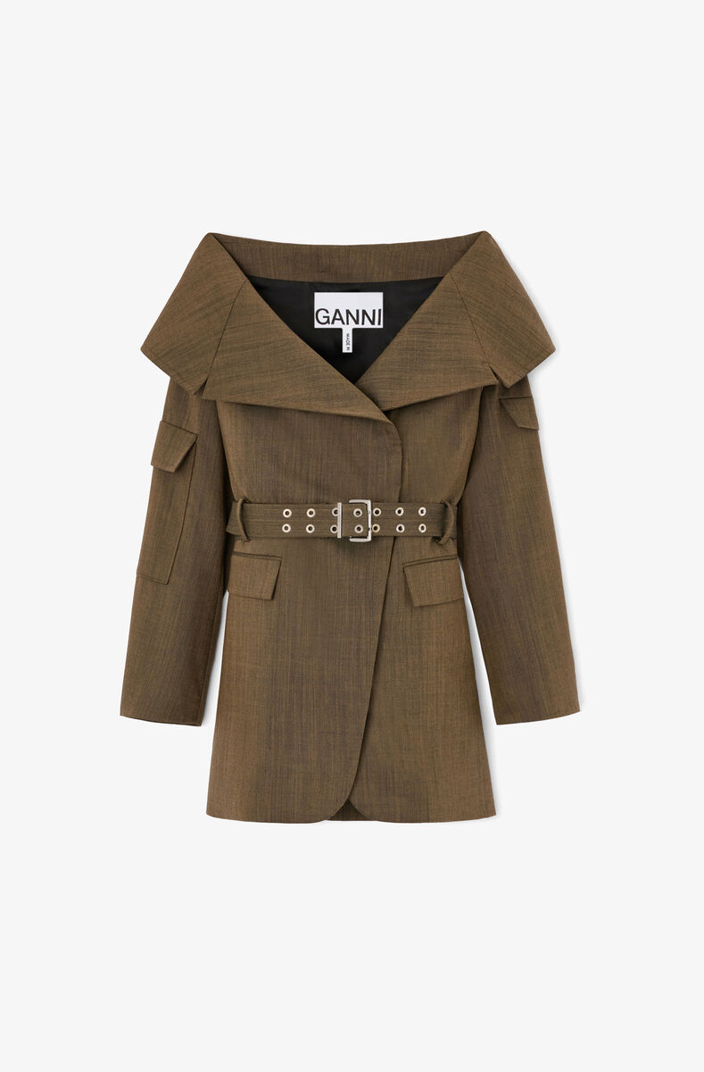Blazer in Brown Wool Melange