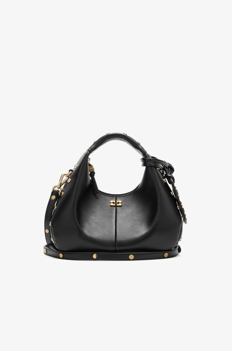 Mini Hobo Bag Studs in Black