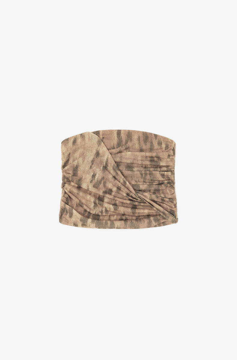 Bandeau Top in Printed Marl Mesh