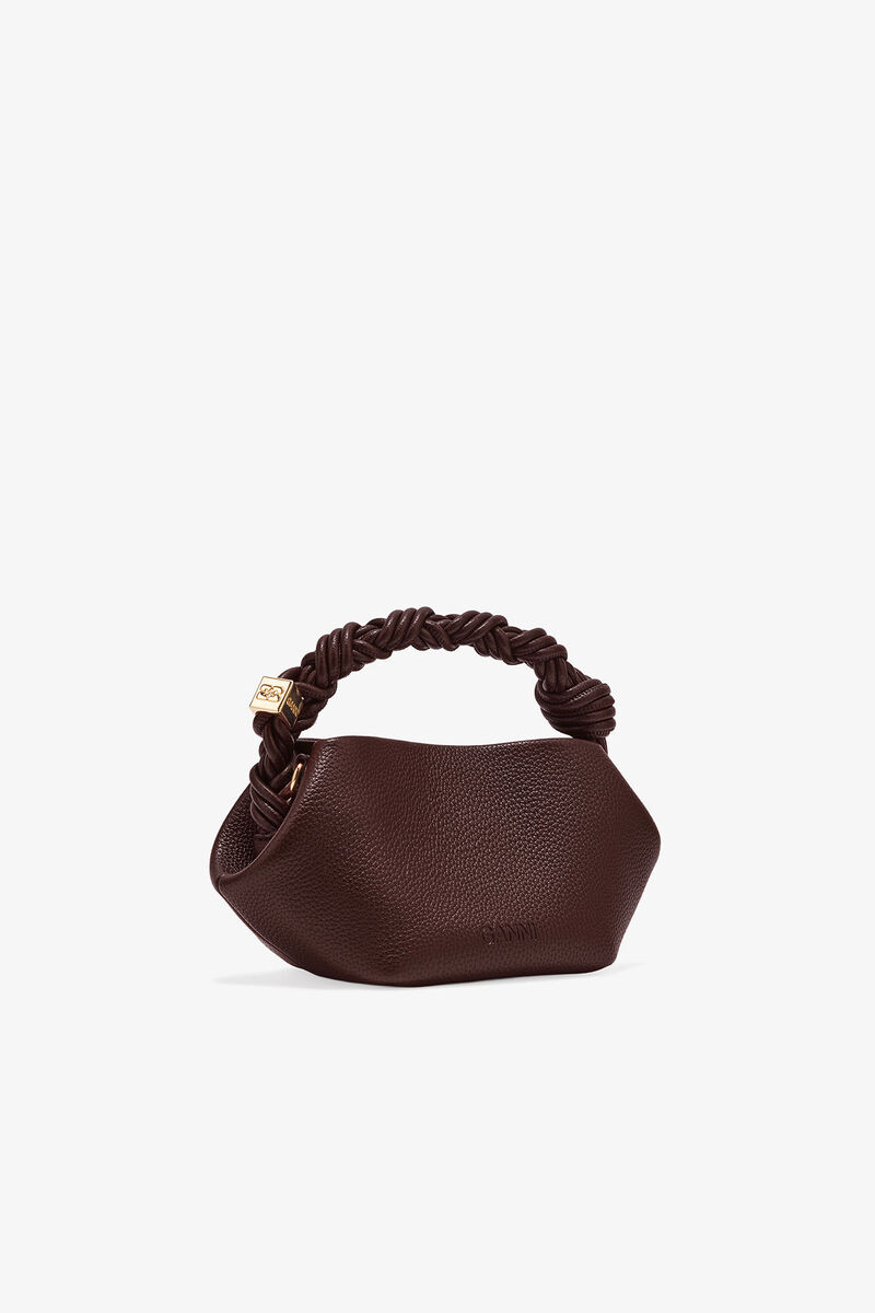 Brown Grained Mini Bou Bag