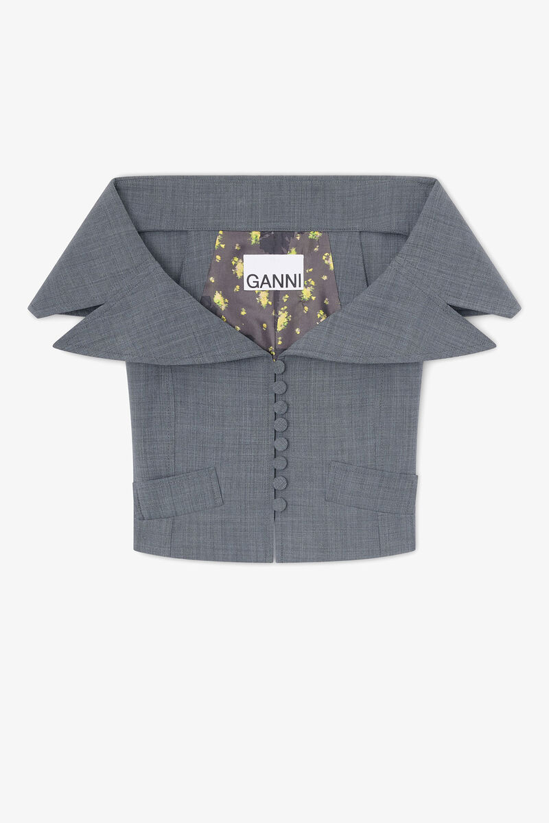 Vest in Grey Wool Melange